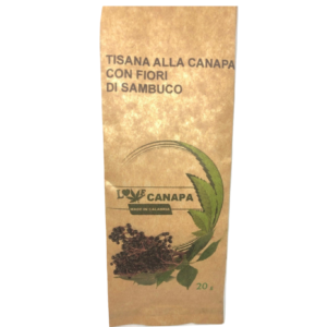 tisana alla canapa con fiori di sambuco