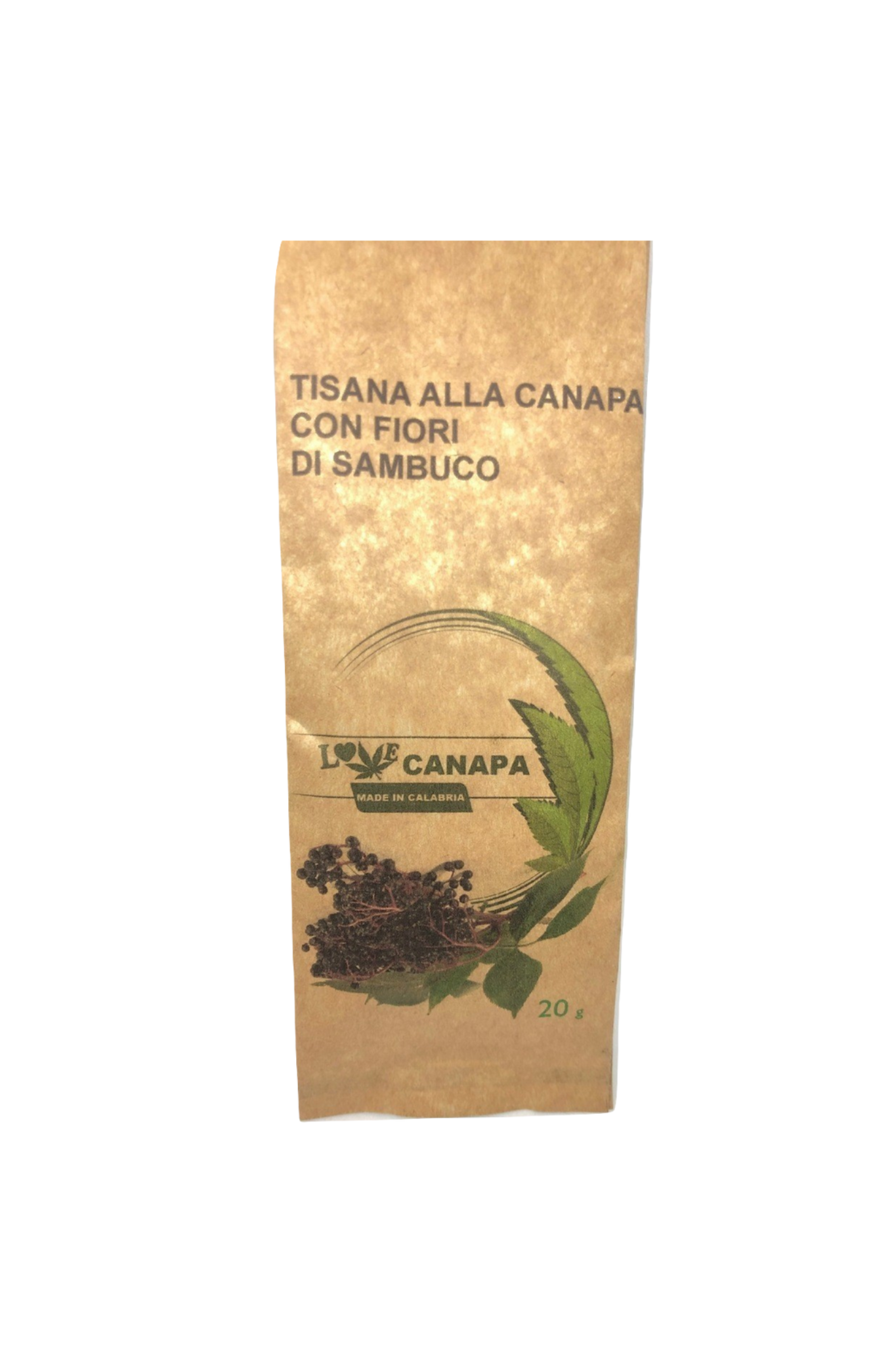 tisana alla canapa con fiori di sambuco